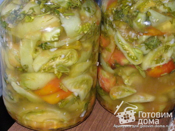 Салат из зеленых помидор фото к рецепту 9