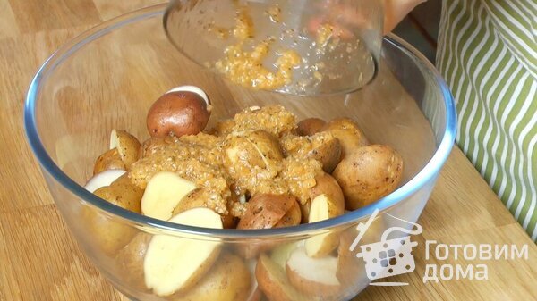 Картошка по-деревенски с луком и чесноком фото к рецепту 5