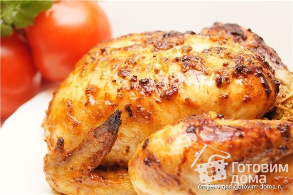 Курица, запеченная в духовке фото к рецепту 1