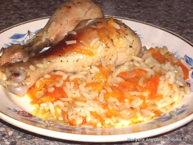 Окорочка куриные с рисом в духовке.JPG