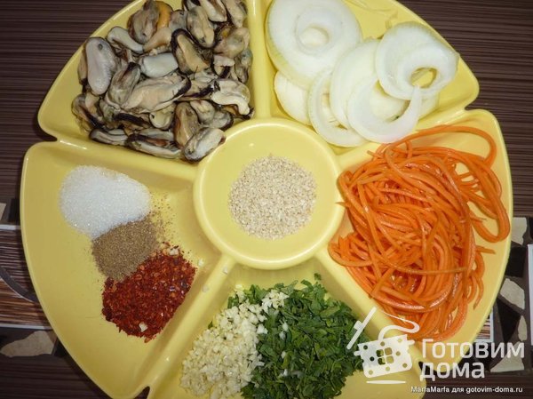 Морковь по-корейски с мидиями фото к рецепту 4