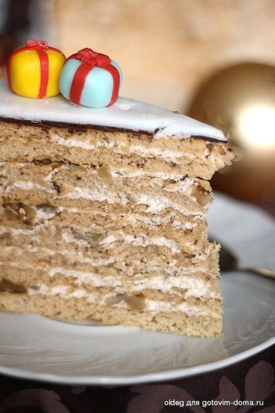 Медово-ореховый торт фото к рецепту 7