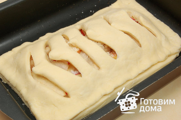 Слоеный яблочно-грушевый пирог фото к рецепту 5