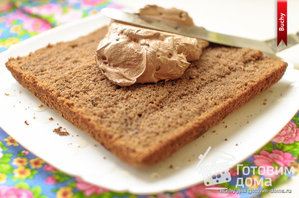 Бисквитное пирожное с масляно-шоколадным кремом по ГОСТу фото к рецепту 5