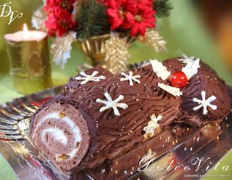 Шоколадный рулет "Рождественское полено"