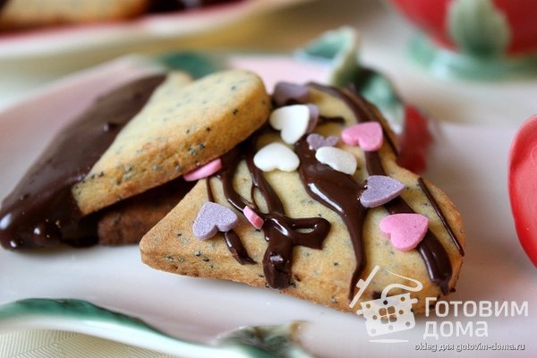 Печенье-сердечки с маком и марципаном фото к рецепту 6