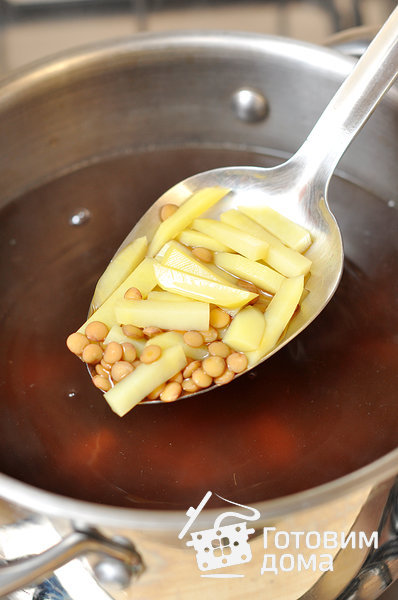 Суп из чечевицы с сушеными грибами фото к рецепту 6
