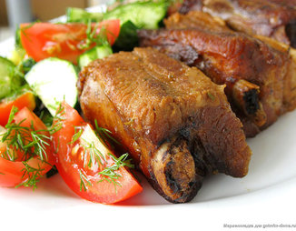 Свиные рёбрышки в пряном соево-горчичном маринаде