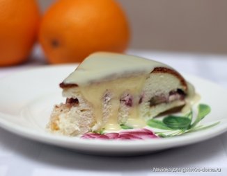 Творожный пирог с апельсинами и клубникой