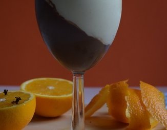 Черный шоколад и апельсиновая панна котта