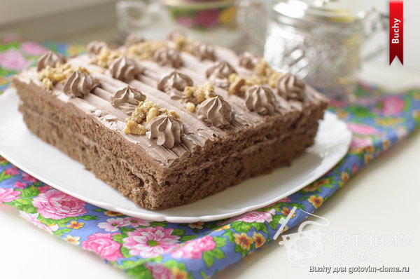 Бисквитное пирожное с масляно-шоколадным кремом по ГОСТу фото к рецепту 9