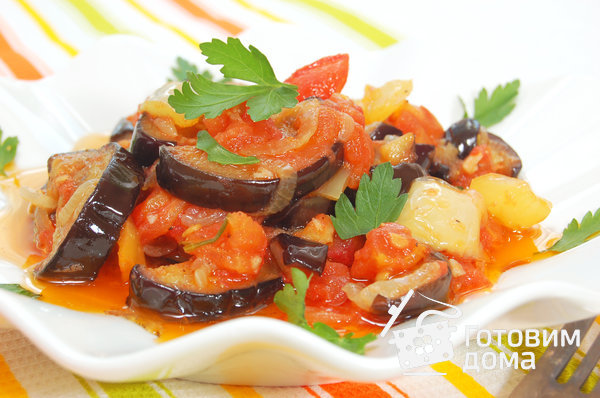Баклажаны в томатном соусе с чесноком фото к рецепту 6