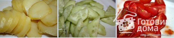 Картофельный салат с мясом гирос и дзадзики (тцацики) фото к рецепту 5