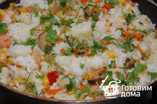 Рис с морепродуктами фото к рецепту 2