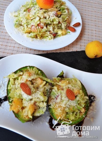 Авокадо гриль с Абрикосово-капустным салатом фото к рецепту 4
