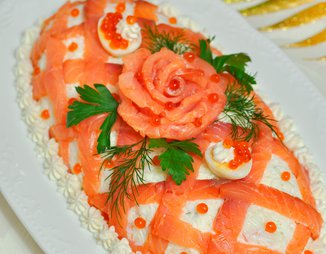 Праздничный Салат с Красной Рыбой "ПРИНЦЕССА"