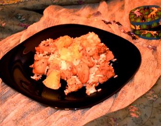 Пелло-ароматная свинина с ананасом и рисом