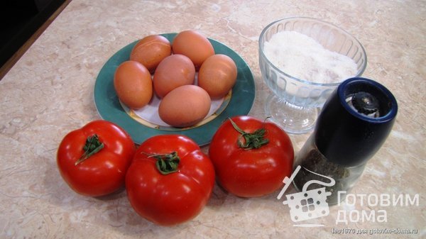 Яичница с помидорами фото к рецепту 1