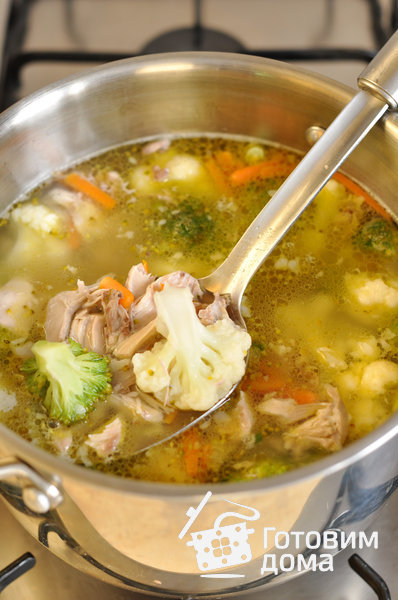 Суп из кролика с цветной капустой и брокколи фото к рецепту 8