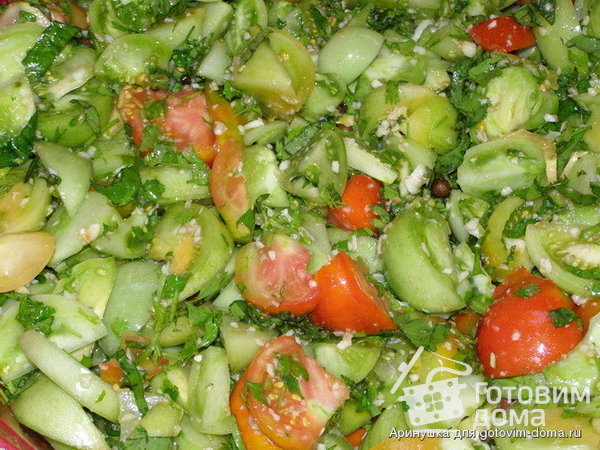 Салат из зеленых помидор фото к рецепту 5