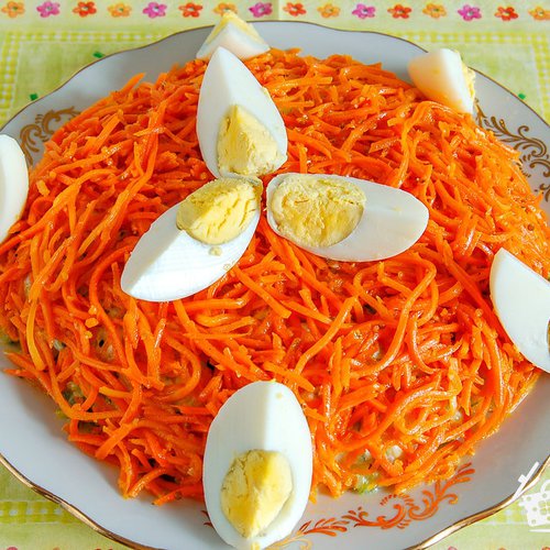 Салат из ветчины с корейской морковью
