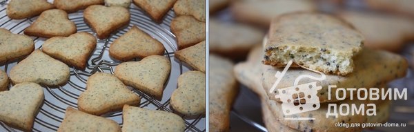 Печенье-сердечки с маком и марципаном фото к рецепту 3
