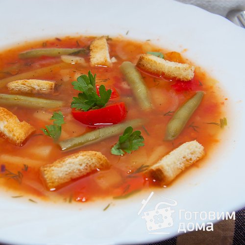 Суп с рисом и болгарским перцем
