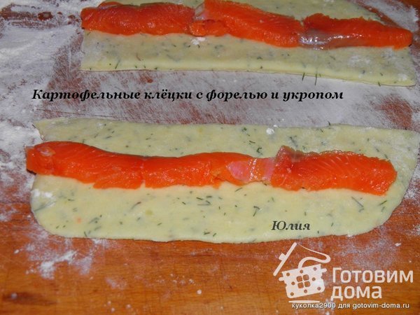 Картофельные клёцки с форелью и укропом фото к рецепту 2