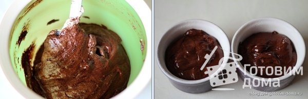 Шоколадное горячее пирожное с жидкой начинкой фото к рецепту 2