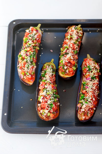 Баклажаны, запеченные с томатами и болгарским перцем фото к рецепту 7
