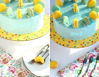 Lemon-Blueberry Macaron Delight Cake-торт"Восторг"