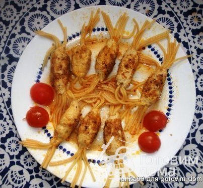 Осьминожки из спагетти фото к рецепту 4