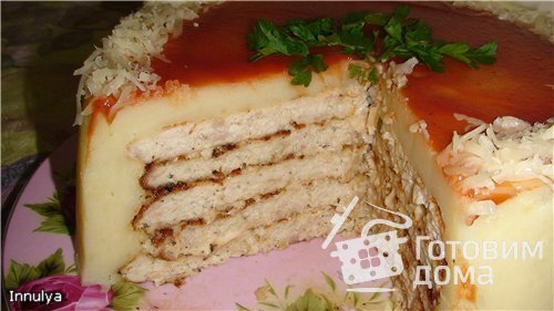 Торт мясной фото к рецепту 5