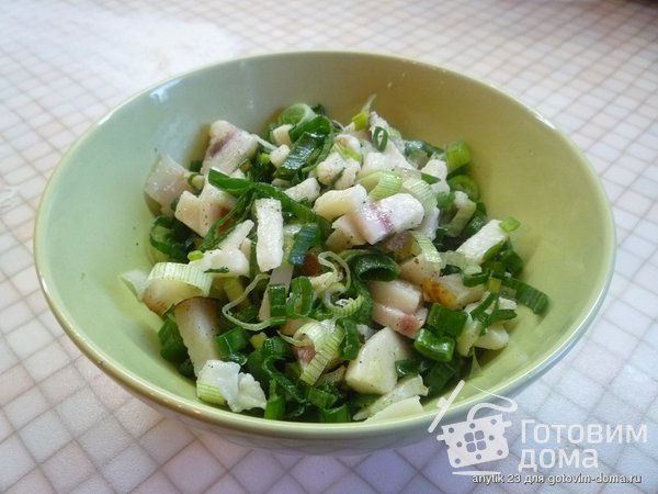 Багет с салом и зеленым луком фото к рецепту 2