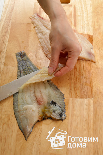 Камбала (разделка плоской рыбы на филе) фото к рецепту 4
