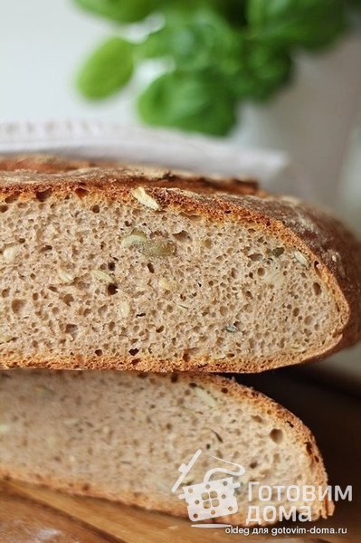 Хлеб со смешанной мукой и семечками на ржаной закваске фото к рецепту 6