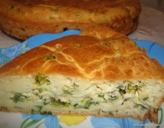 Пирог с яйцом и зеленым луком