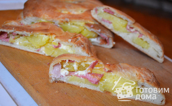 Пирог с картофелем, луком, сыром - Fougasse tartiflette фото к рецепту 2
