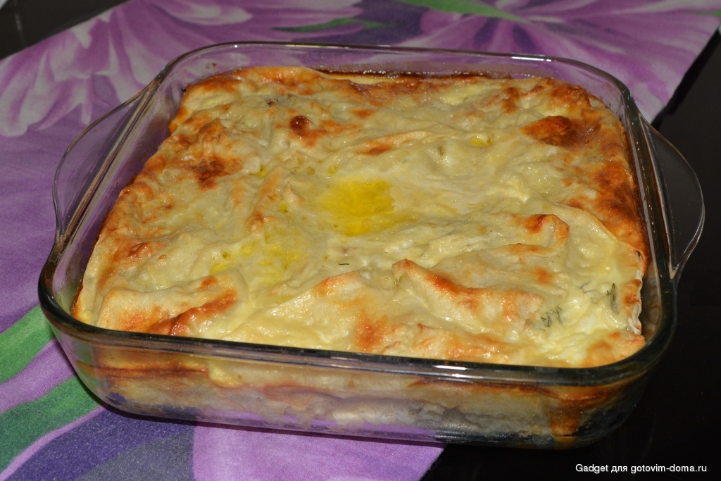 Запеканка из лаваша с сыром