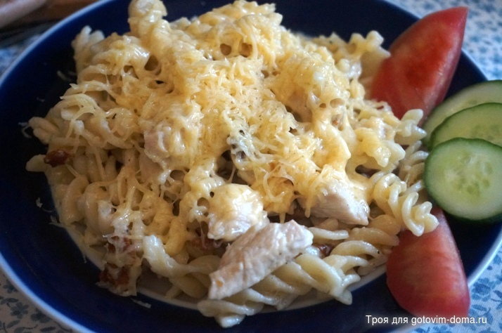 Макароны С Куриной Грудкой Фото