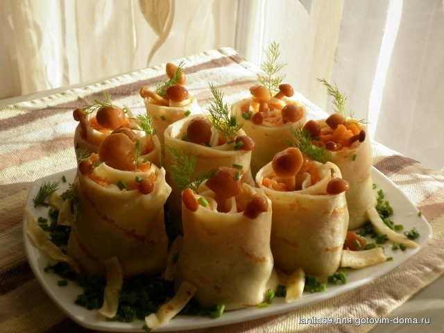 Закуска блинные пенечки