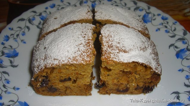 Тыквенная коврижка с изюмом кусочки.JPG