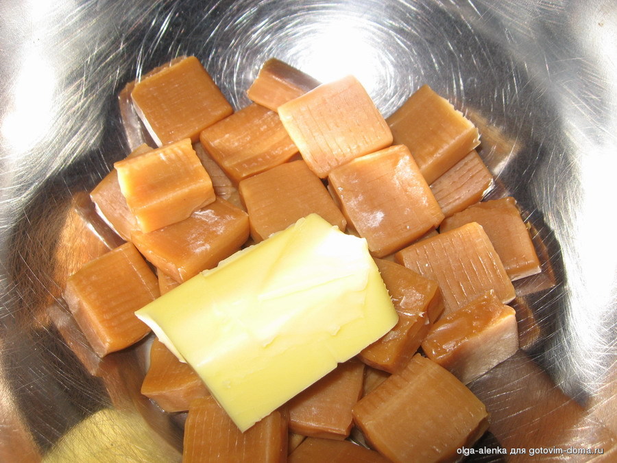 Сладкая колбаска из ирисок