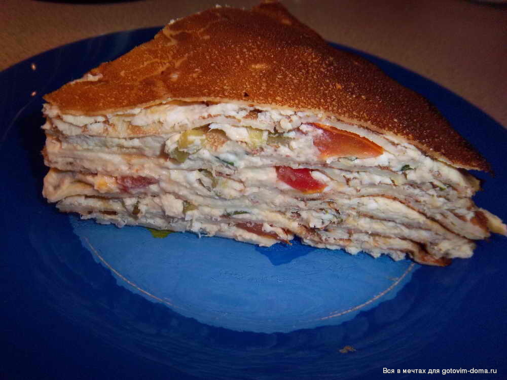 Яичный блинный пирог