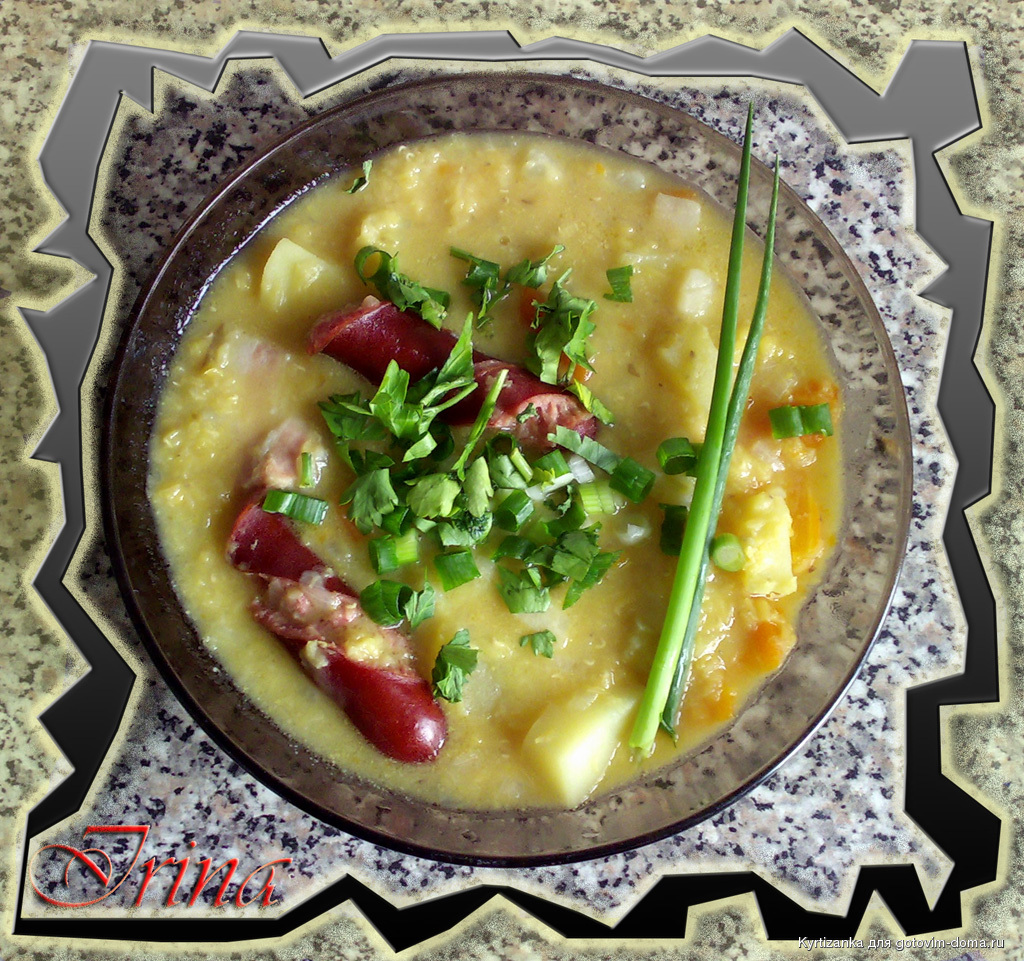 Чечевица с колбасками