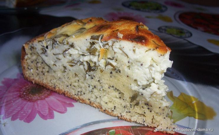 Пирог с щавелем и творогом
