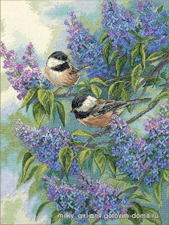 Dimensions 35258 Chickadees and Lilacs.jpg