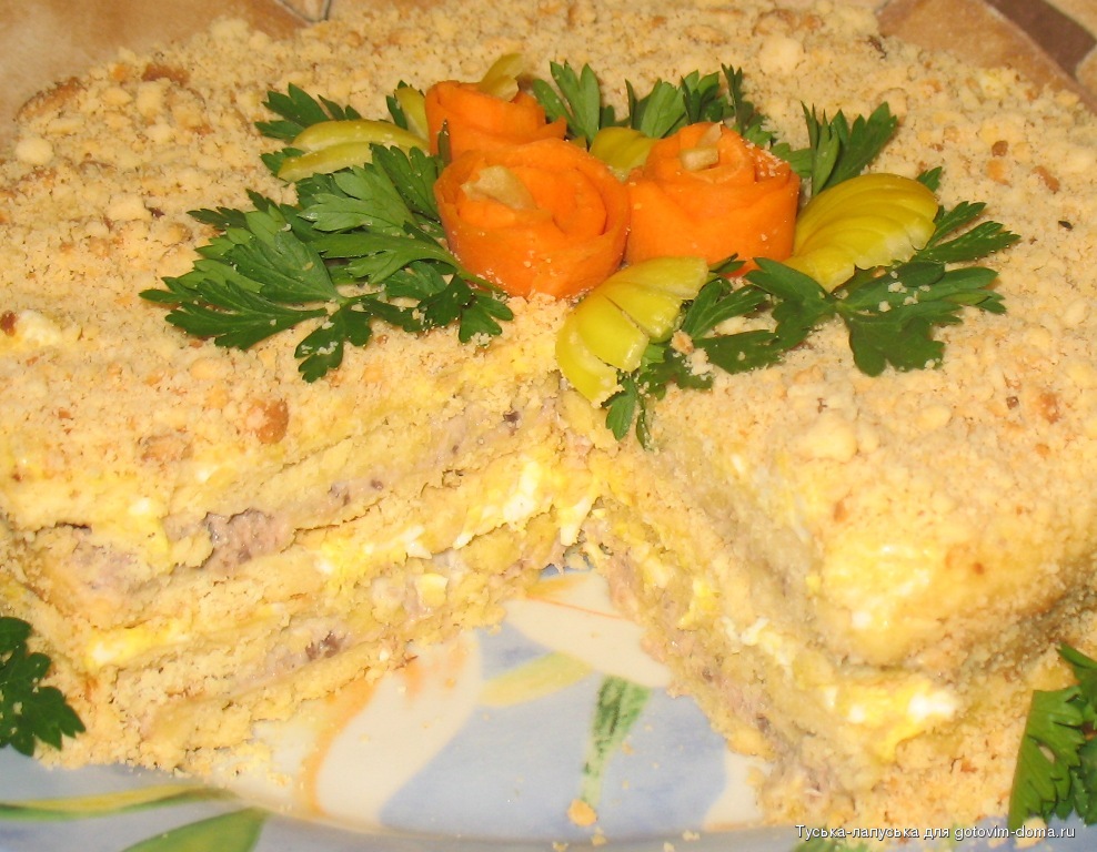 Рыбный торт Король