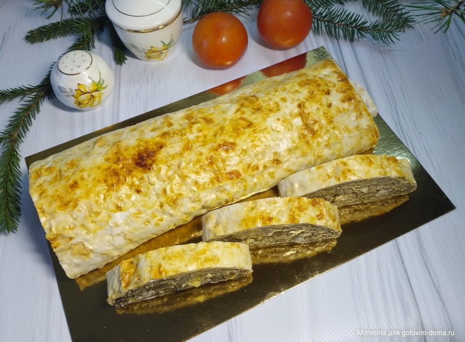 Мясной рулет в лаваше