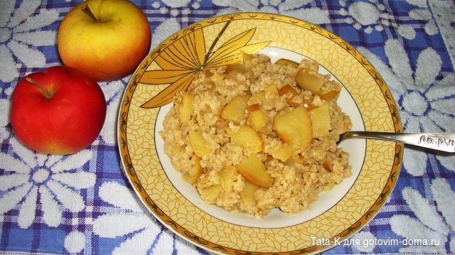 Овсяная каша с жареными яблоками для поста и не только.JPG